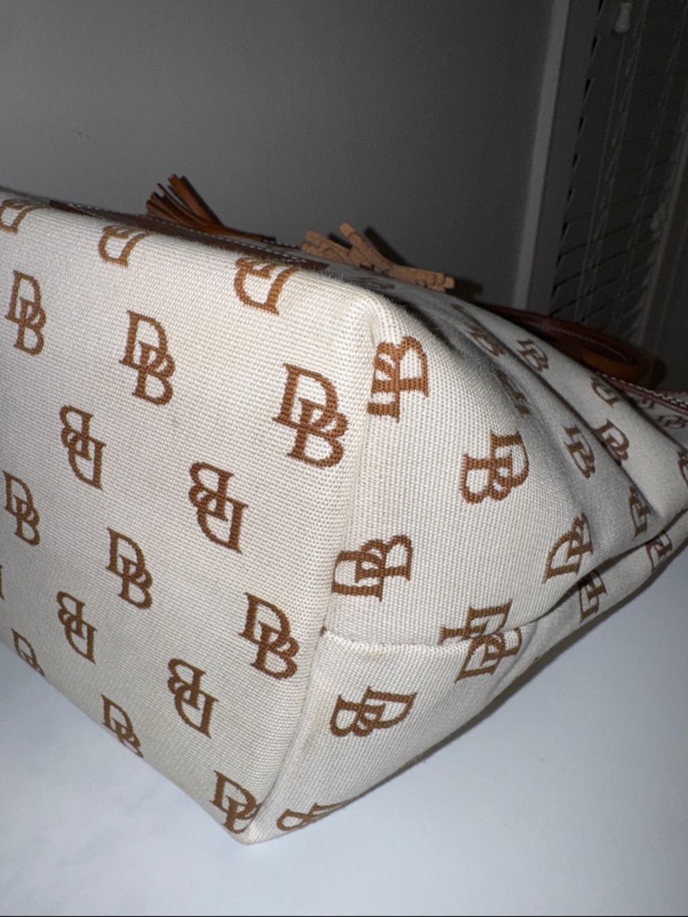 Dooney & Bourke Jenna Monogram Signature Tote Bucket Bag - Picture 8 of 15